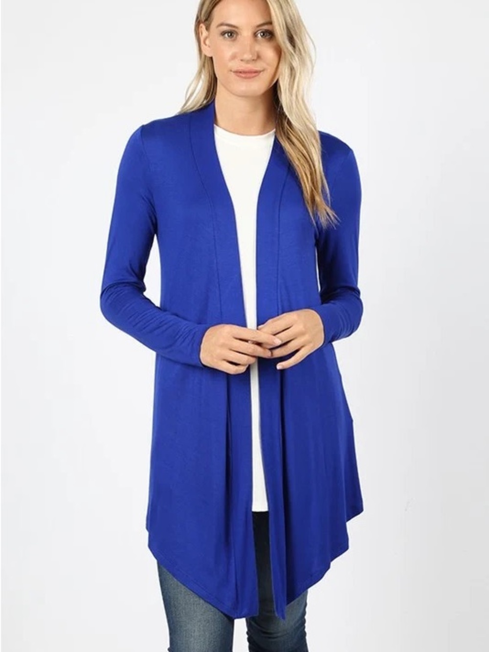 LIKE NEW SIZE XL Ellen Tracy Open-Front Cardigan in Cobalt